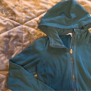 Athleta Teal Full Zip Hooded Sweater